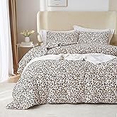 mixinni Black Brown Leopard Print Comforter Set King Size Women Ultra Soft Wildlife Animal Cheetah Print Comforter Men Abstract Bedding Set with 2 Pillowcases for All Seasons-King Size