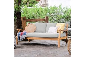 Cambridge Casual Robin Teak Wood Outdoor Sofa Daybed with Oyster Cushion