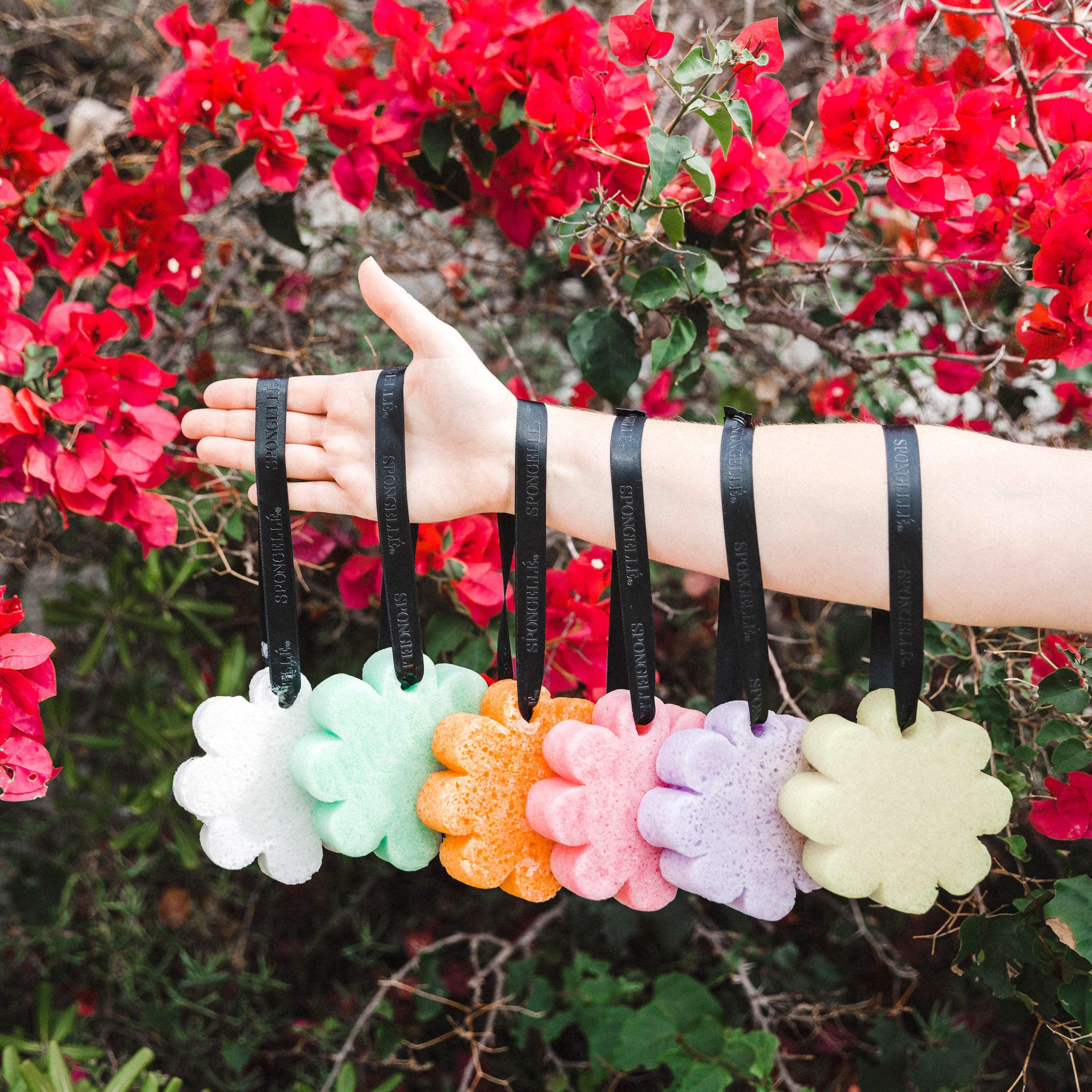 Spongelle French Lavender Wild Flower Buffer Body Scrubber | Bath & Shower Loofah for Women | Exfoliator with Body Wash Infused Sponge | 14+ uses