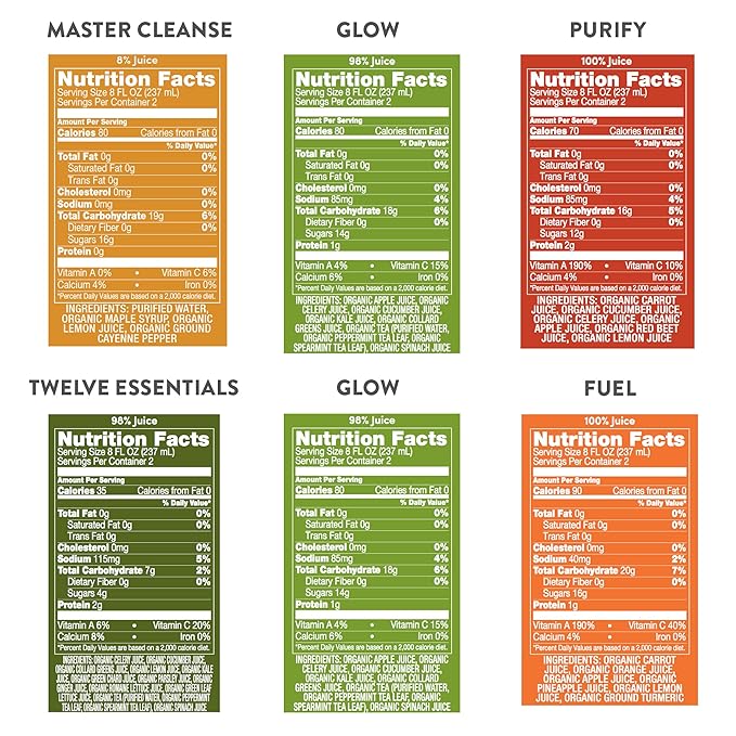 Suja Organic Cold Pressed Juice 3 Day Fresh Start Pack 12 Fl Oz Pack Of 21 Plant Powered Vegetable And Fruit Juices Vegan Gluten Free Non Gmo
