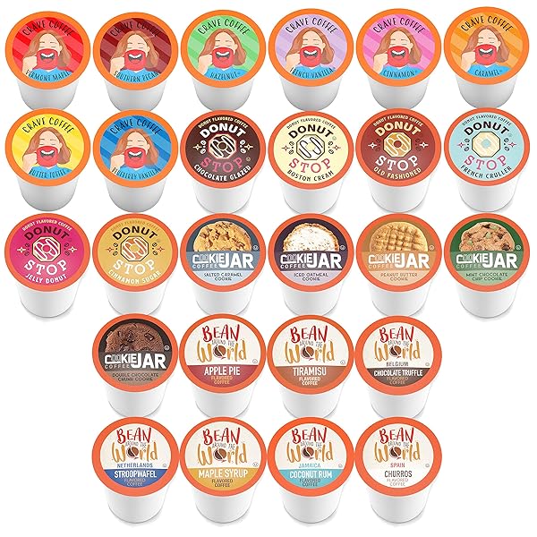 COFFEE POD VARIETY PACKS FLAVORED SAMPLER, ASSORTED, COMPATIBLE WITH 2.0 K-CUP BREWERS, VARIETY PACK, 52 COUNT (PACK OF 1)