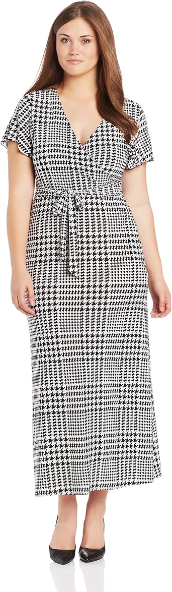 plus size faux wrap maxi dress