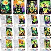 Zhanmai 12 Pack Pre Drawn Canvas for Painting Glow in Dark Sip and Paint Kit 8