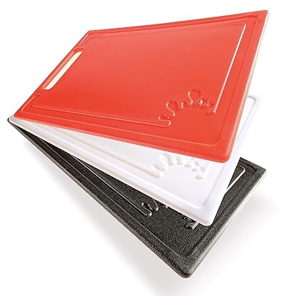 Schneidebrett Kunststoff 3farbig – Ermöglicht in jeder Küche sauberes und hygienisches Arbeiten – 3 Stück Kunststoff Schneide