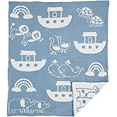 Mud Pie Kids Noahs Ark Chenille Blanket; 34" x 28"