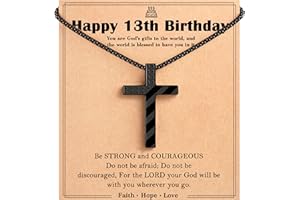 Tarsus Happy 8-16 Year Old Boy Birthday Gifts, Cross Necklace Gifts for Son Grandson Nephew Boys