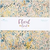 Expressions Batiks Floral Grid Old China 42 10-inch Squares Layer Cake Riley Blake 10-23465B-42