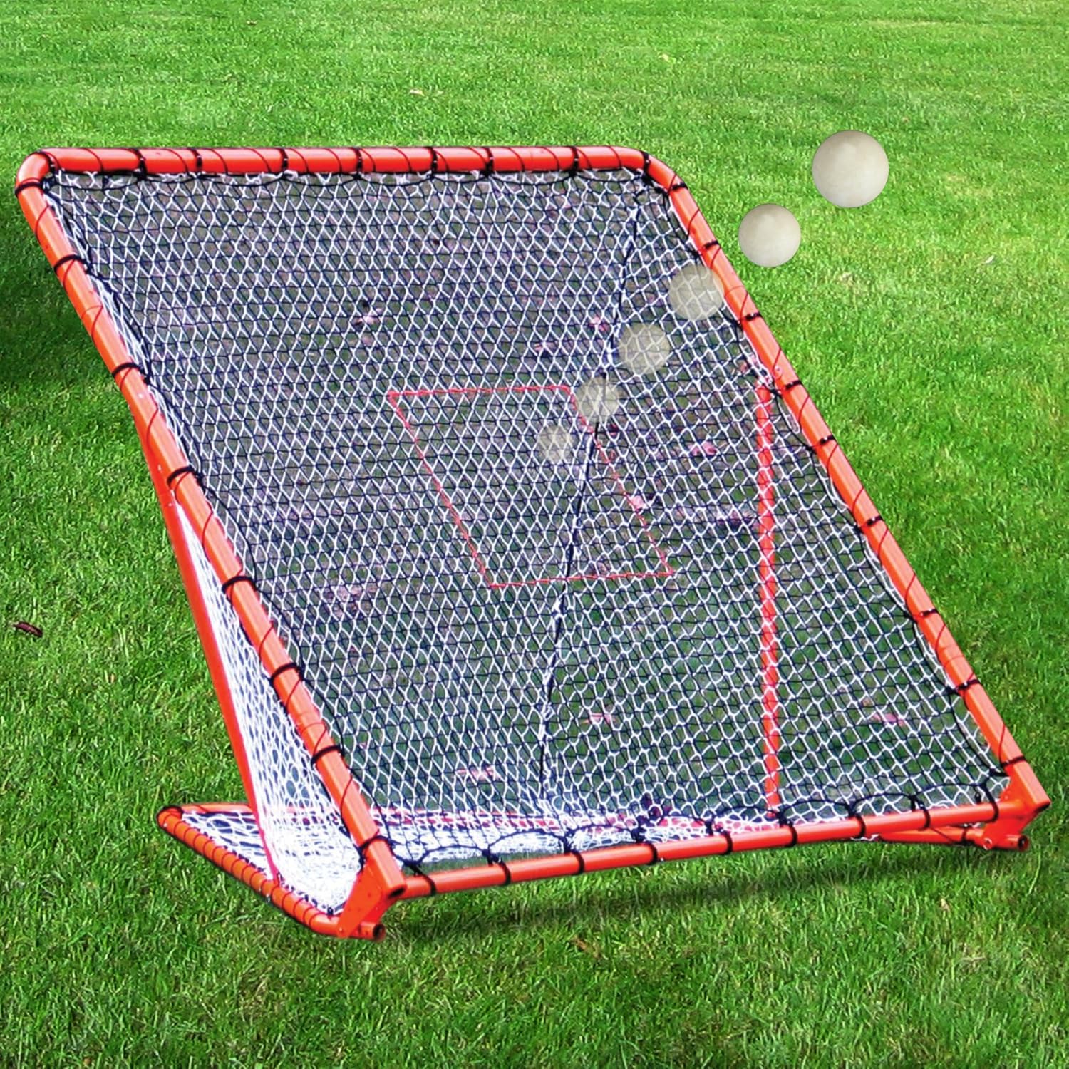 EZGoal 2” Professional folding 6' x 6' lacrosse Metal Goal with a Pro LAX Rocket Throwback Rebounder Trainer to Practice Your Passes and Catches, Orange, 6 x 6-Feet (87615) : Lacrosse Nets Goals : Sports & Outdoors