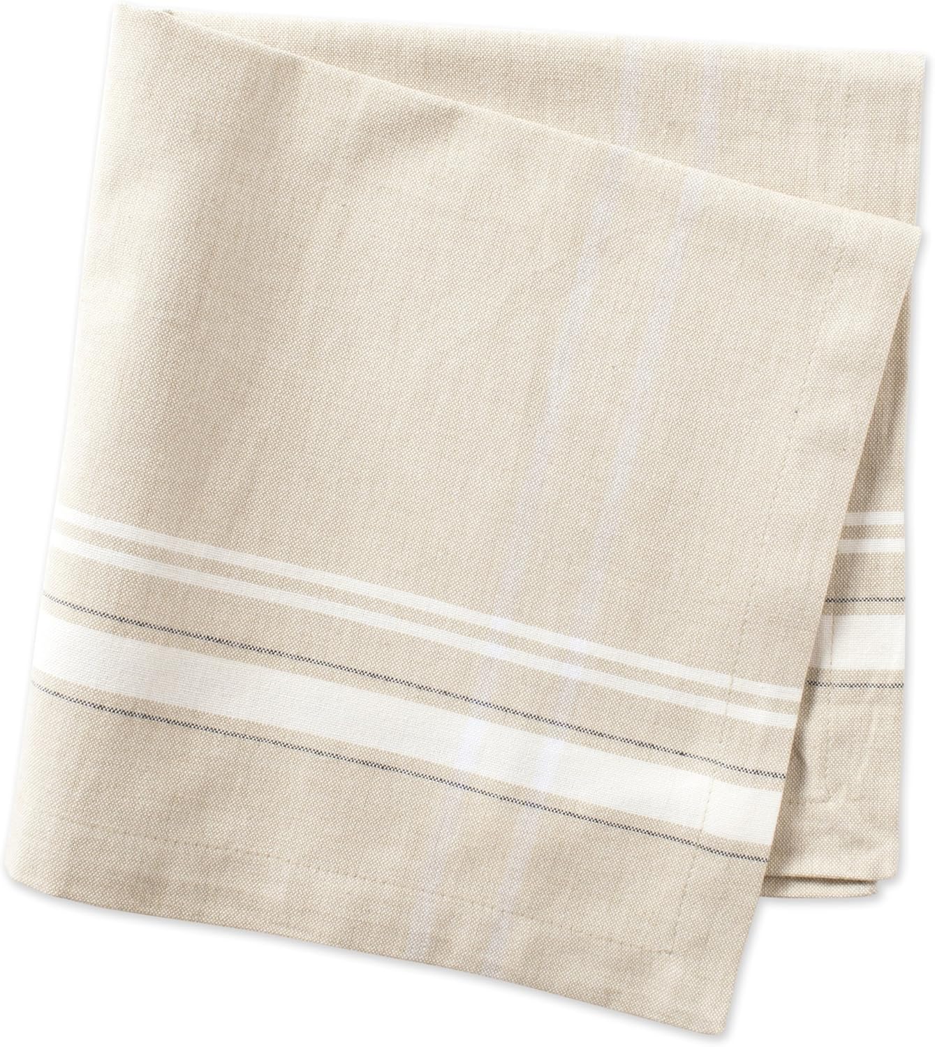 DII 100% Cotton Everyday French Stripe Tabletop Collection, Napkin Set, Taupe/White 6 Count: Home & Kitchen