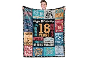 AICLIV 16 Year Old Boy Gift, Best Birthday Gifts for 16 Year Old Boy, Boys Age 16 Gifts Ideas, 16 Yr Old Gifts for Boys, 16th Birthday Decorations Blanket 60"X 50", Soft Warm Cozy Throw for Bed Sleep