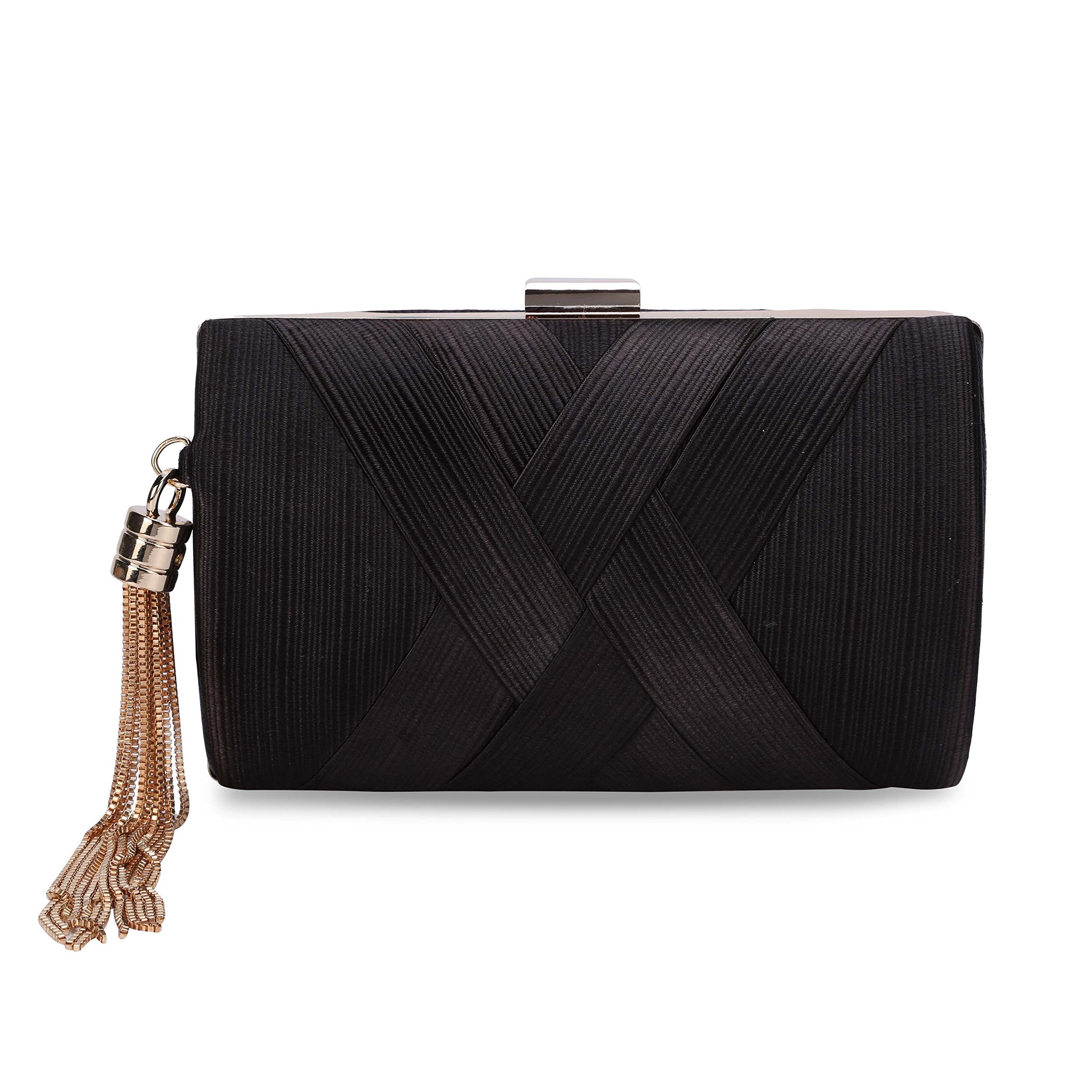 SYMALL Women Handbag with Fringes Tassels Elegant Evening Bag for Women Wedding Party Evening Bridal Bag Vintage Retro Silk 17cm * 7cm * 10cm