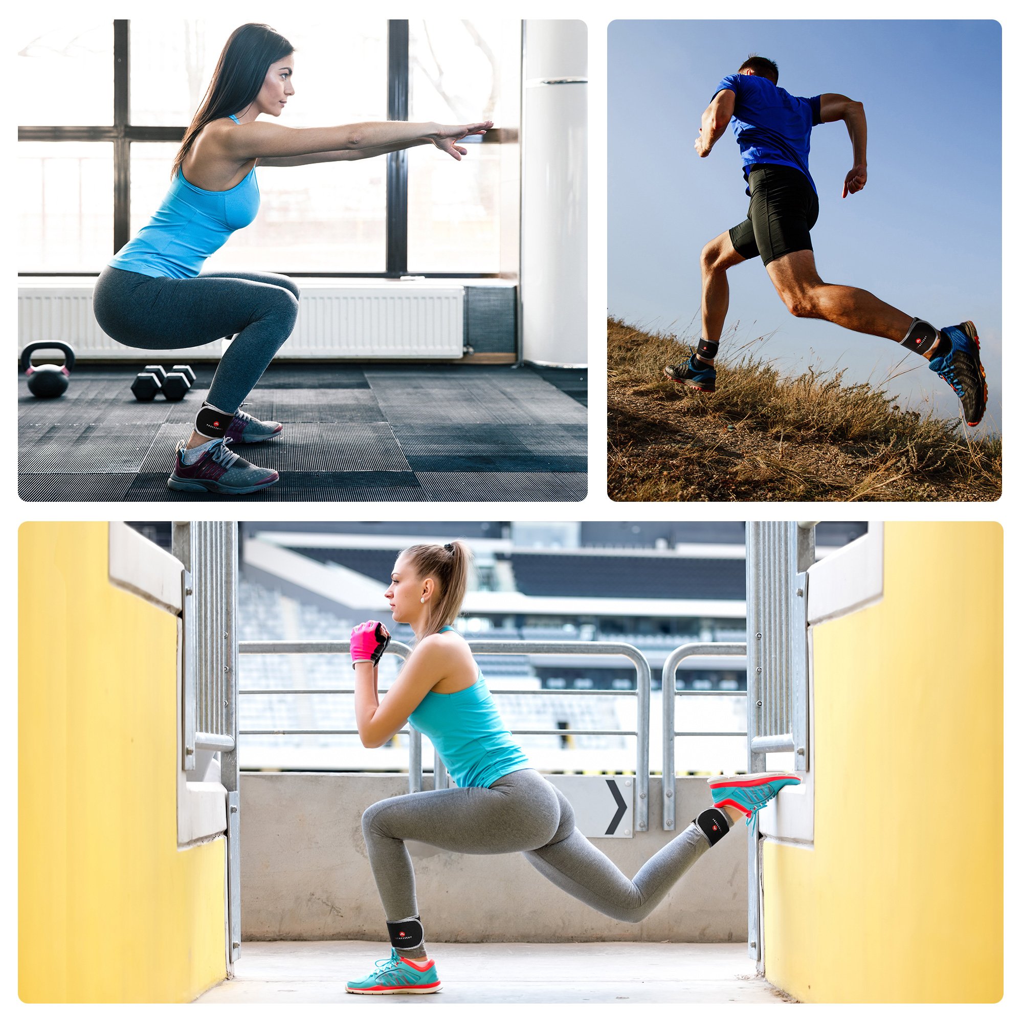 Leg Weights: Ankle Weight (2x3LB) - Adjustable Ankle Weights for Women and Men - Wrist Weights for Women and Men - Leg Weights for Women and Men - Arm Weights for Women - Physical Therapy Equipment