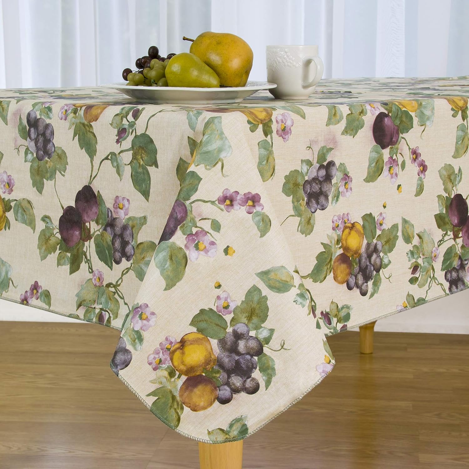 EVERYDAY LUXURIES Fresco Fruit Vinyl Placemats Kitchen Set of 4 Place
