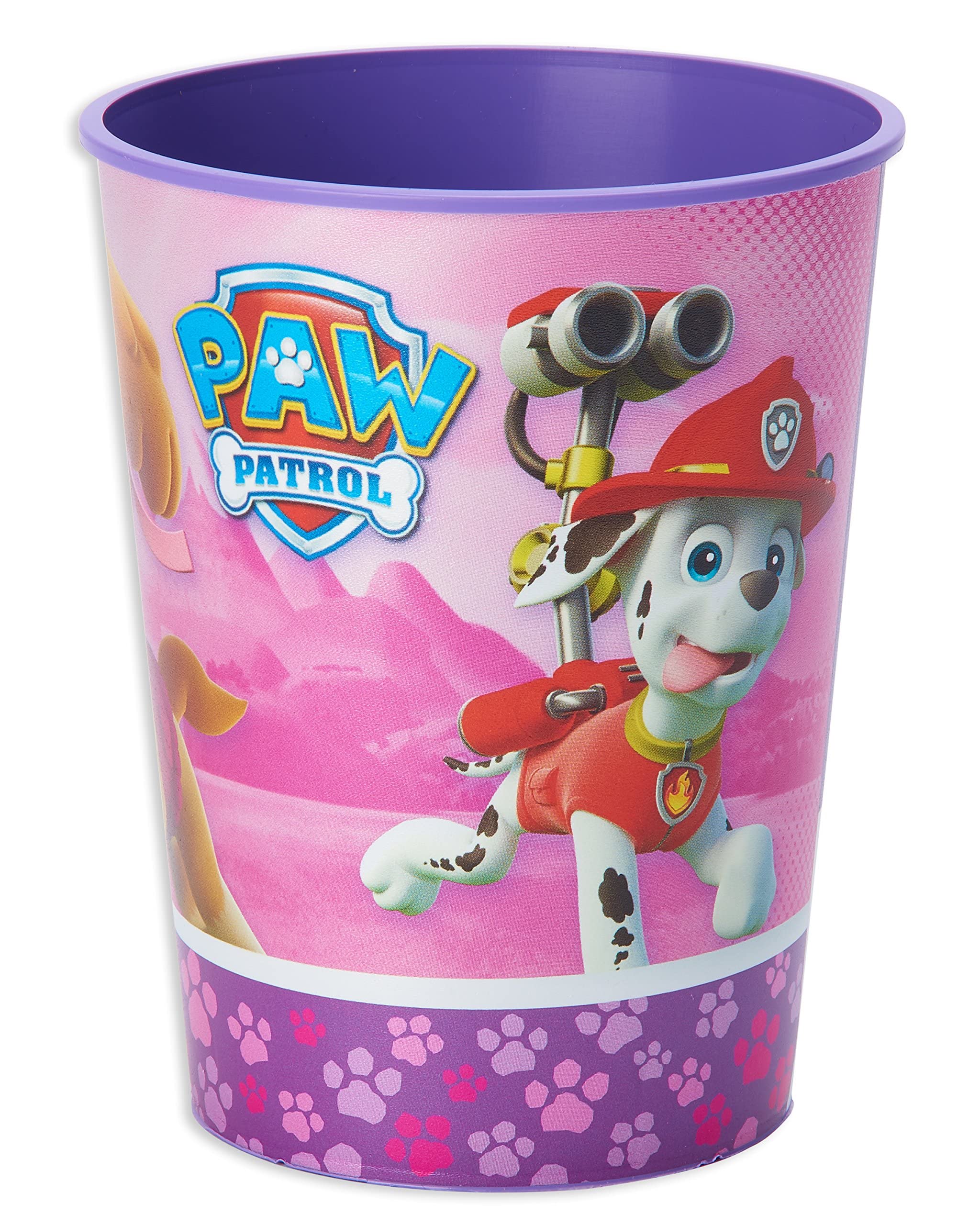 American Greetings Paw Patrol Party Supplies, Pink Plastic Cups (12-Count) & Paw Patrol Party Supplies, 16 oz. Reusable Plastic Party Cups (12-Count)