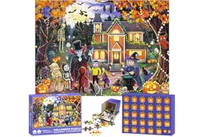 KEDERWA Halloween Puzzles Advent Calendar 2024 for Adults Teens,1008pcs Halloween Puzzles for Kids 31 Day Countdown to Halloween Jigsaw Puzzles Halloween Gifts