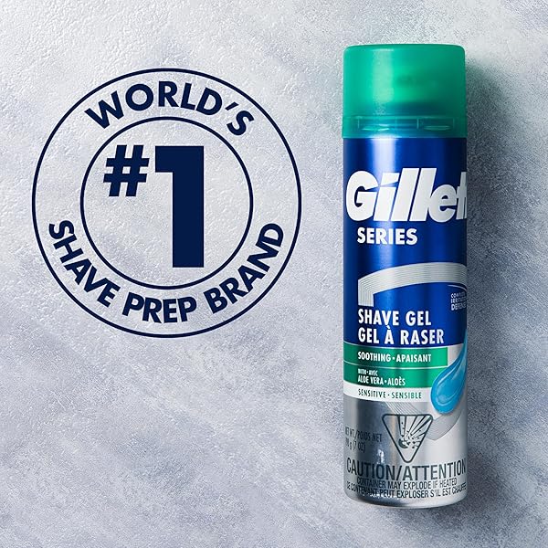 GILLETTE SERIES 3X ACTION SHAVE GEL, SENSITIVE TWIN PACK, 7 OZ (PACK OF 2)