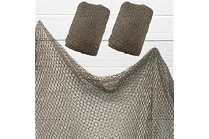 Fish Net Decorations, (2 Pack) Decorative Fishing Net for Nautical, Mermaid, Pirate or Beach Themed Party or Room. 5 x10 Real