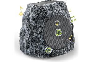 BOLABUTTY Outdoor Rock Speaker 30W Deep Bass Multi-Sync up to 100 Speakers Auto-Pairing, IPX7 Waterproof Solar-Powered Bluetooth Speaker Perfect for Pool, Garden, Patio, Ideal for Music Entertainers - 1 Pack
