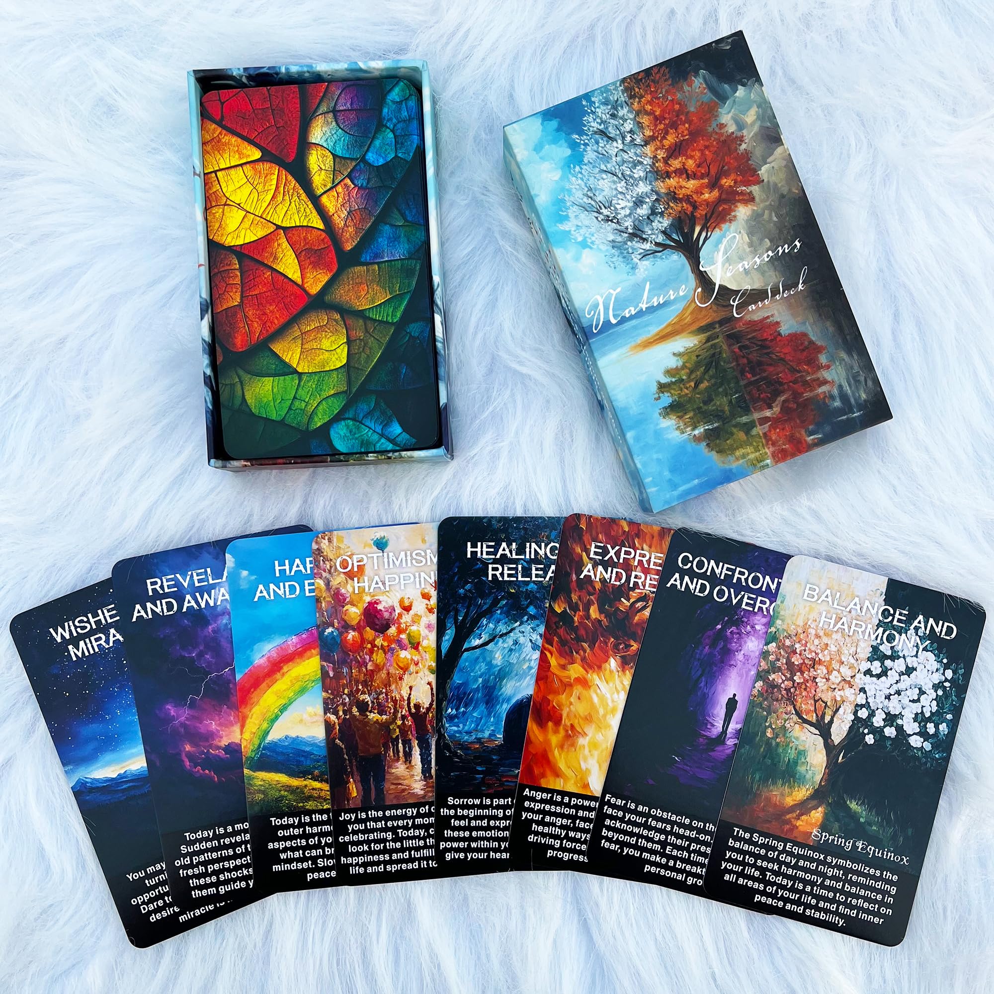 GZXINKE Nature and Seasons Oracle Deck, Phases and Forests Oracle Deck for Beginners, 54 Cards for Intuition, Healing, and Personal Growth, Animal Symbols, Moon, Seasonal Shifts