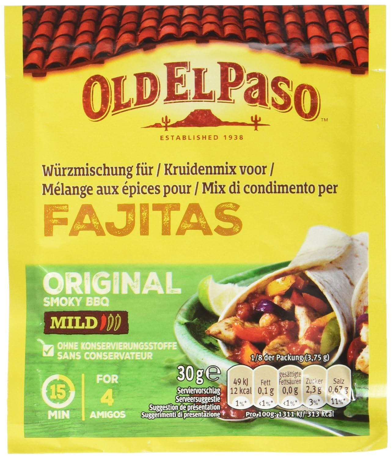 Old El Paso Würzmischung für Fajitas Original Mild, 6er Pack (6 x 30 g