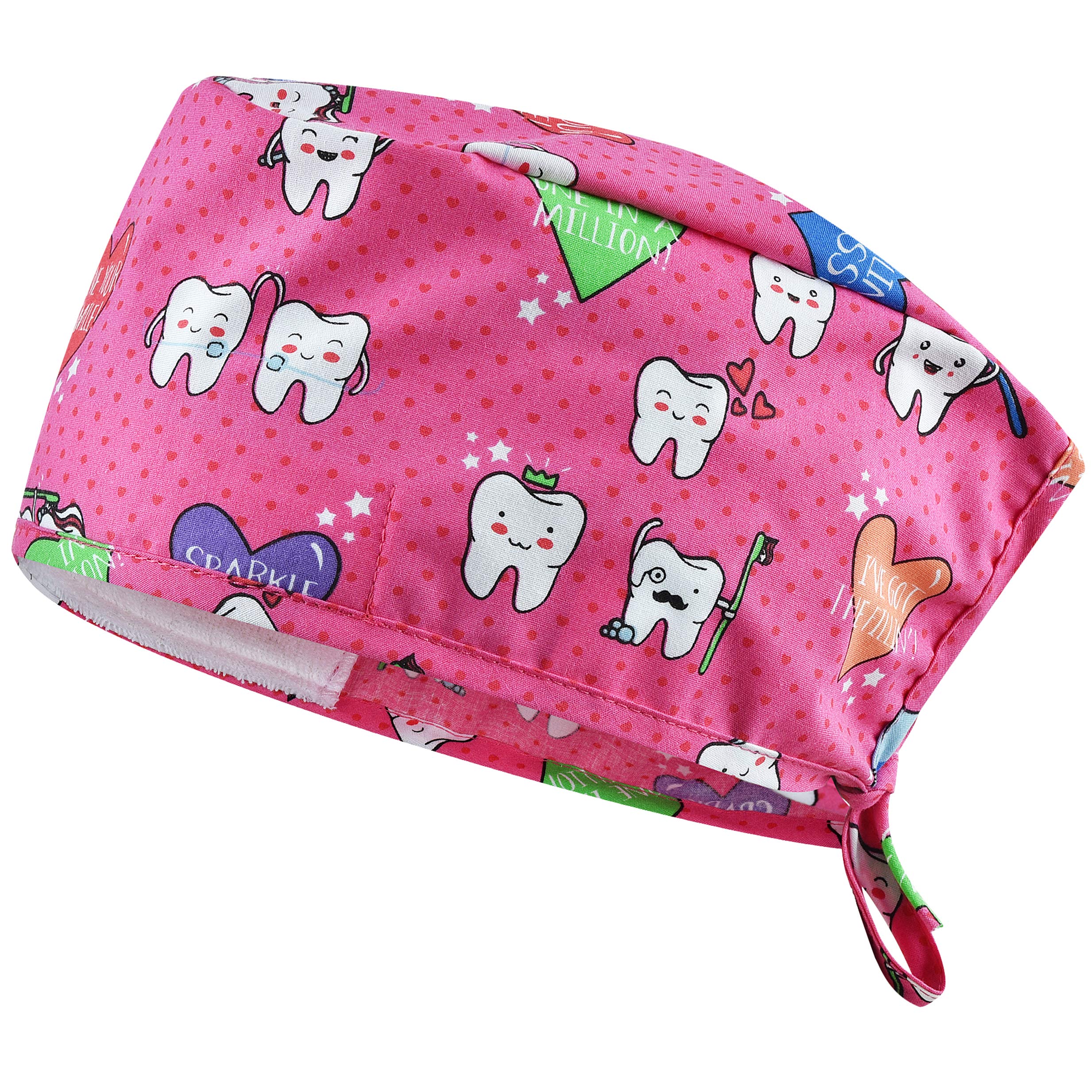 B-well Adelina Scrub Cap & Surgical Cap for Nurses, Doctors, Dentists, Pharmacists, Vets, Medical Staff, Teeth, One Size Fits All