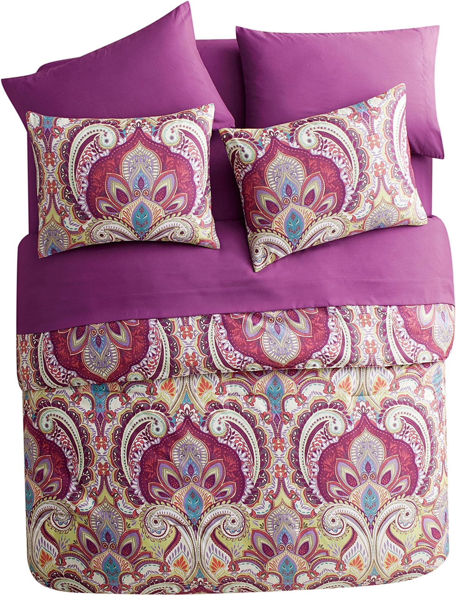VCNY Home AliciaBohemian Paisley 8 Piece Bed-In-A-Bag Comforter Set, King, Multi