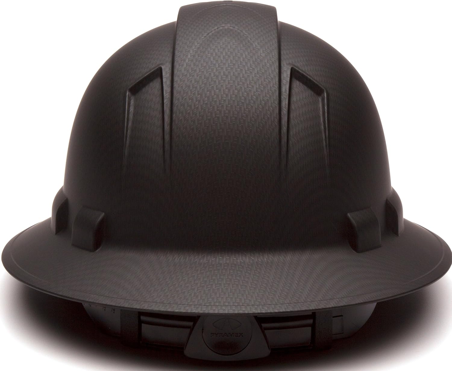 PYRAMEX Ridgeline Full Brim Hard Hat, 4-Point Ratchet Suspension, Matte Black Graphite Pattern - - 