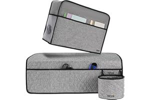 FINESUN 2in1 Sewing Machine Accessories, Includes Sewing Machine Dust Cover and Mat for Brother, Singer, Bernina and Most Machines Grey