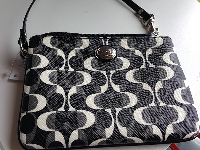 Coach F50523 Peyton Dream C Small Wristlet Wallet Black/white