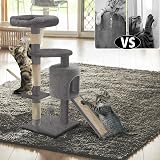 VOUNOT Cat Tree with Scratching Post 112 cm Grey Activity Centre view 6