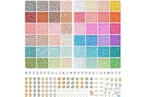 TEXGIZRLY 3mm Glass Seed Beads for Bracelets Making, Friendship Bracelet Making Kit for Girls, 48 Colors Bead Bracelet Kit, Beads for Jewelry Making Kit, DIY, Arts and Crafts Gifts Age 4+