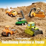 JOYIN 18 Piece Pull Back City Cars and Trucks Toy Set view 4