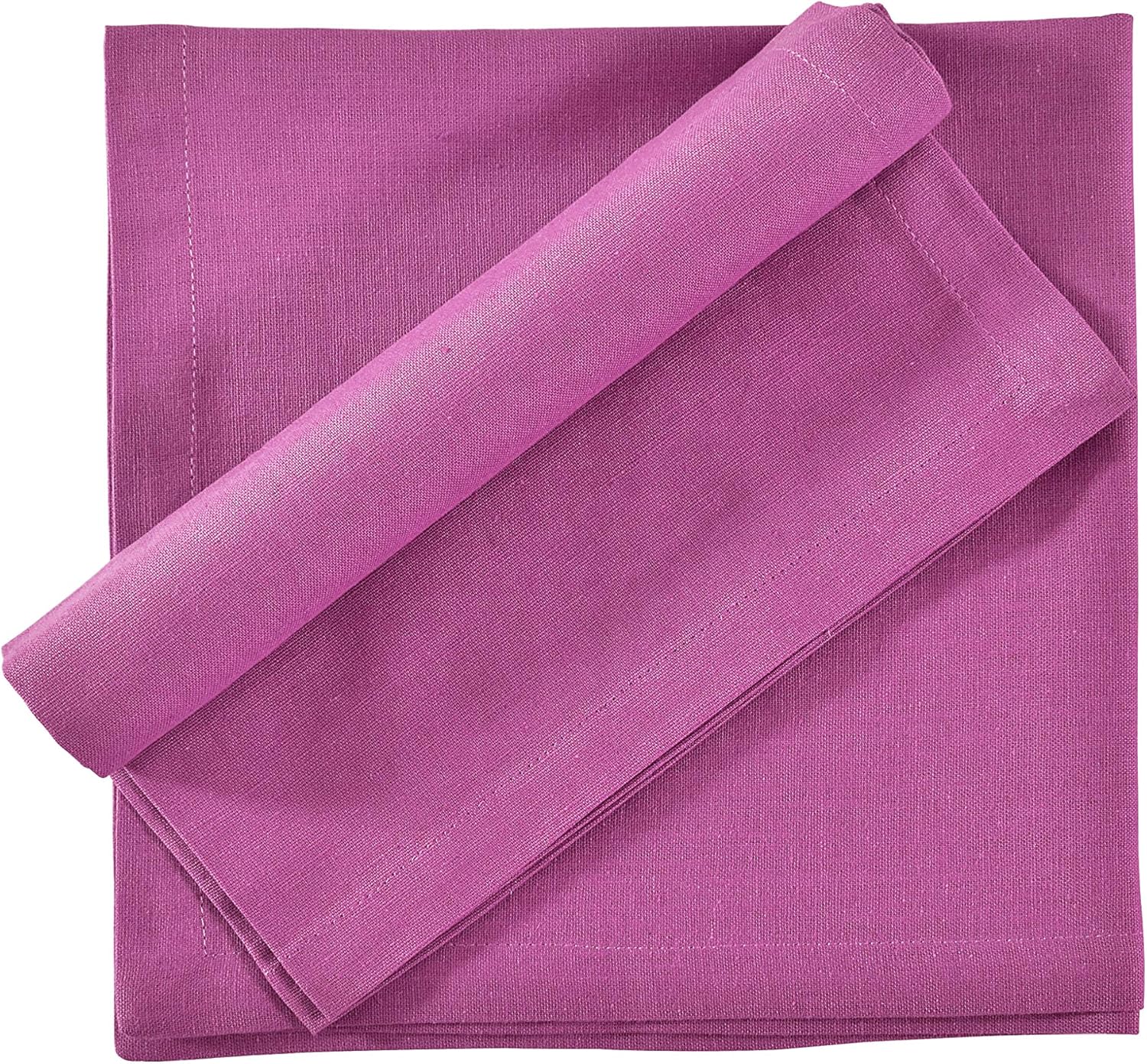 FINGERCRAFT- Dinner Cloth Napkins, 18X18 Natural Cotton Linen Fabric, Set of 12 Pack Premium Quality Mitered Corners for Every Day Use, Napkins are Pre Shrunk and Good Absorbency Multi Color: Home & Kitchen