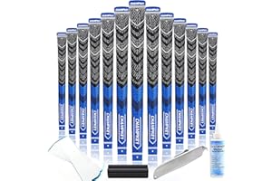CHAMPKEY Half Cord Golf Grips 13 Pack with Golf Grip Kit - All Weather Performance Golf Club Grips - High Traction and Feedback Golf Grips for Men