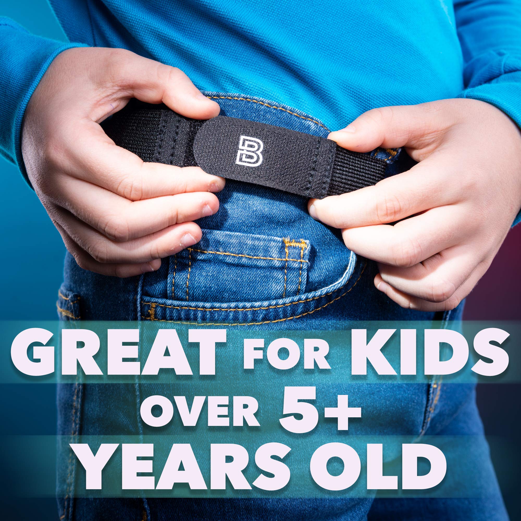 BeltBro For Kids No Buckle Elastic Belt — 3 Pack (S, M, L) — Fits 1 Inch Belt Loops, Comfortable and Easy To Use