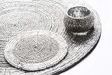 Penguin Home Handcrafted Glass Beaded Round Placemats Set of 18 Silver 32 cm view 2