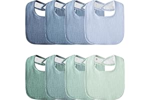 Kewlife gift Muslin Baby Bibs 8-Pack Baby Drool Bandana Bibs for Baby Girls Boys Infant Newborn Toddler Drooling and Teething