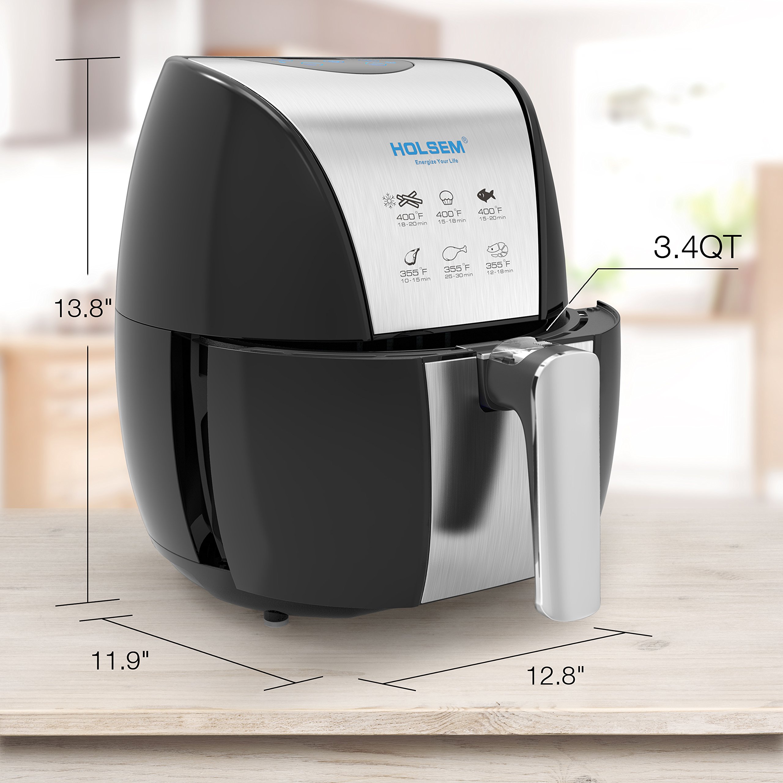 HOLSEM Digital Air Fryer with Rapid Air Circulation System, 3.4 QT