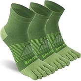 Sunew 3 Pairs Toe Socks for Men Women,Viscose Bamboo Breathable Athletic Running Five Finger Ankle/Quarter Socks