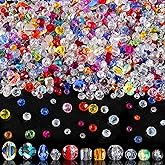 Christmas Glass Beads for Jewelry Making,1272 pcs Colorful Rainbow AB Color Craft Crystal Beads with Loose Beads Sparkly Beads Hole Drilled for DIY Christmas Bracelets Necklace Wristband Earring Craft