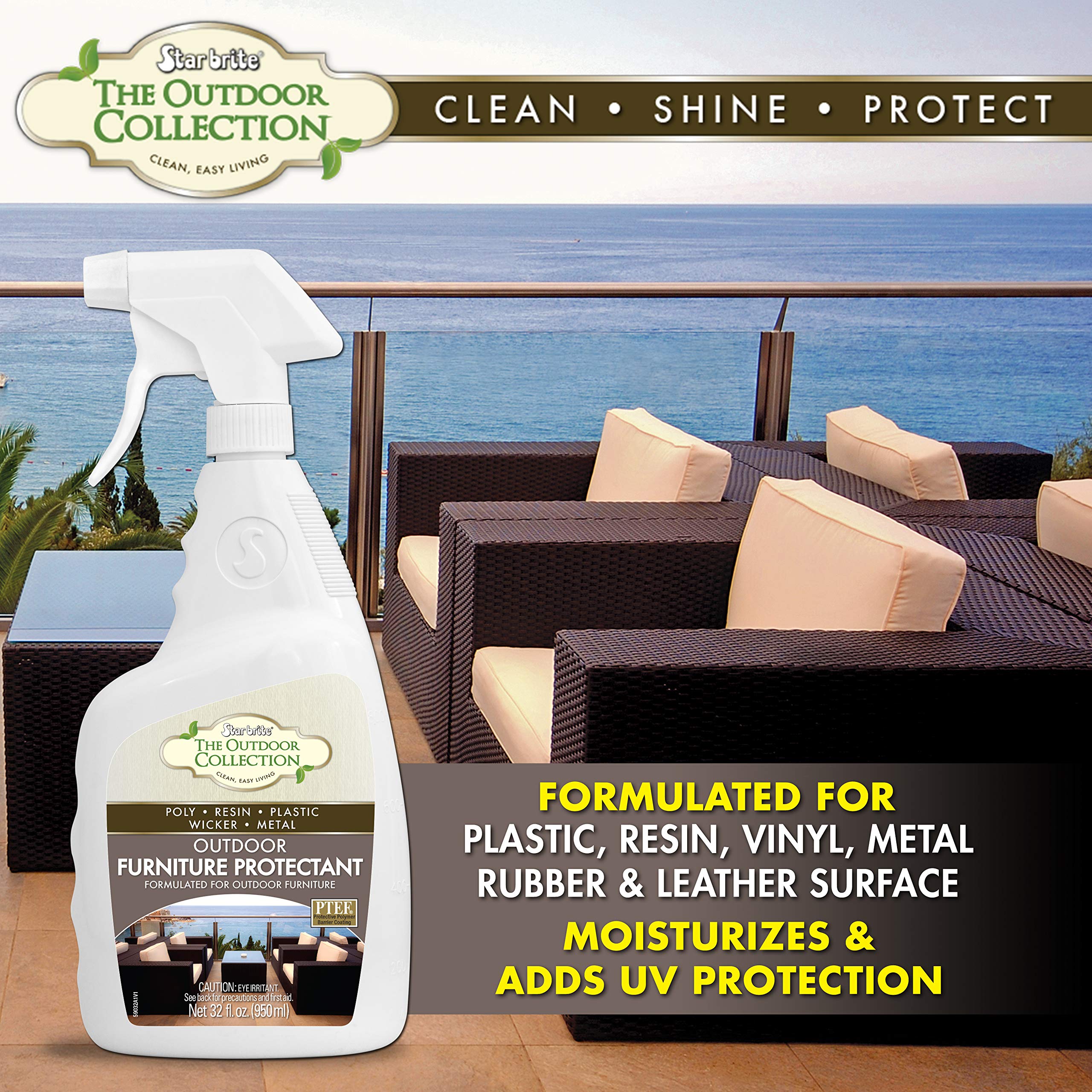 STAR BRITE Outdoor Collection Furniture Protectant Spray for Backyard Patio Chairs, Couches, & Outside Furniture, 32 Ounces (59032)