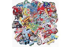 OEMOO 60PCS Car Embroidered Iron on Patches, Assorted Toy Cars Sew on Decorative Applique Patches for Kids Clothing, Pants, Backpacks, Hats, Jeans