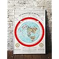 Flat Earth Map of the World - 1892 Alexander Gleason Map - Wall Art Poster Print Décor Gift - Circular Plane - Longitude and Time - Polar Azimuthal Projection - Flat Earthers - Unframed Home School Gift Decor (16"x23")