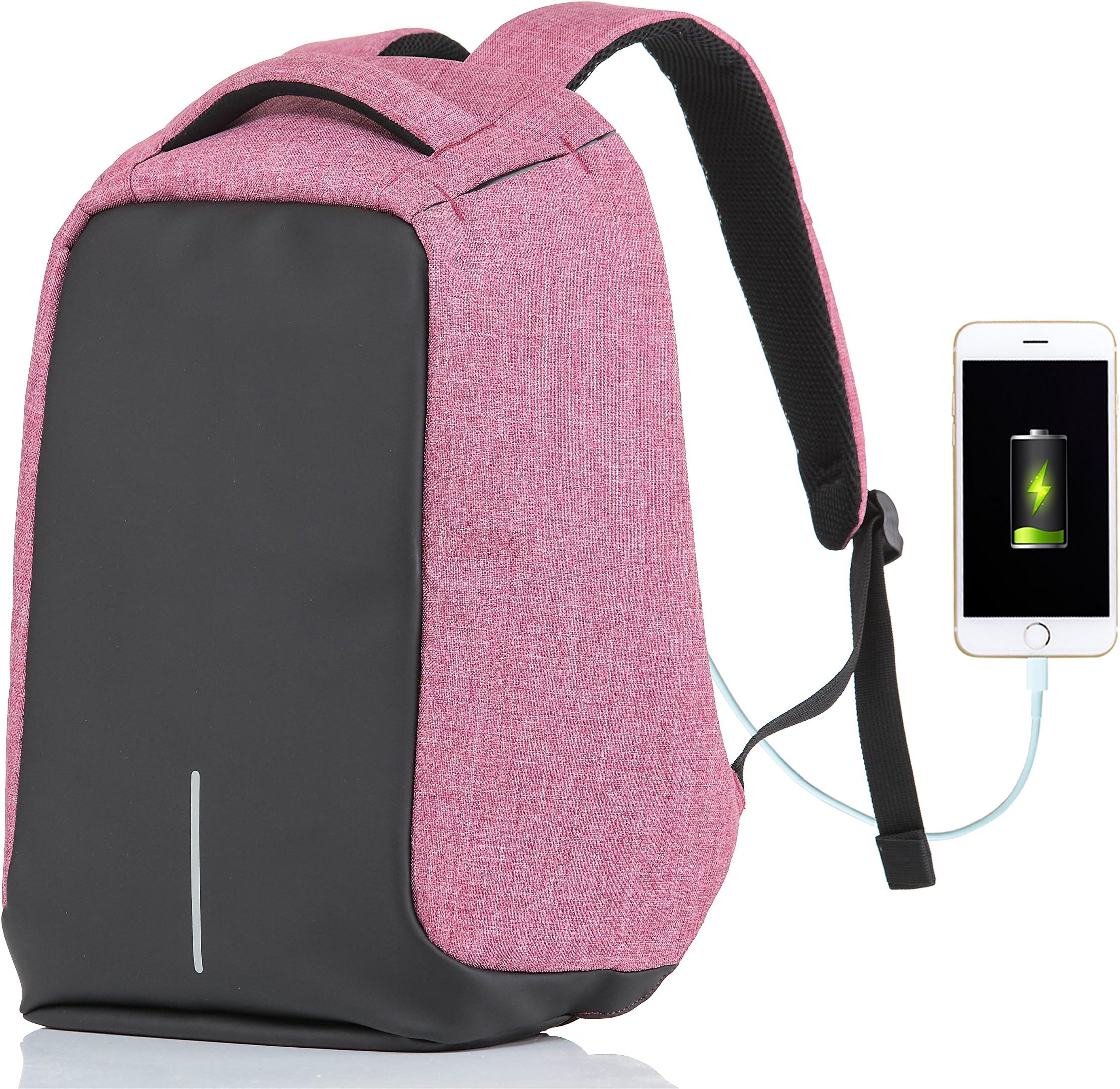 janshot Backpack Anti-Theft 17 Inch Water Repellent Travel School Business Work Lightweight Laptop Book Ipad Backpack (Pink)