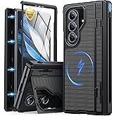 Oterkin Magnetic for Samsung Galaxy Z Fold 7 Case Built-in Screen Protector [Kickstand] [Fit for MagSafe] [Hinge Protection & Thinner S Pen Holder ] Full Body Shockproof Phone Case for Z Fold 7, Black