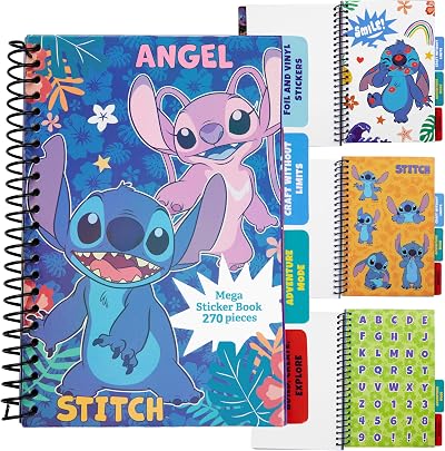 Disney Stitch Sticker Book with 28 Sheets 200+ Stickers Official Merchandise