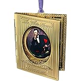 1999 White House Christmas Ornament, 24-karat gold-finished brass with porcelain stone, President Abraham Lincolns Portrait