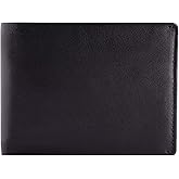 DiLoro RFID Slim Leather Travel Wallet for Men Bifold Top Flip 2 ID Windows (Napa Black)