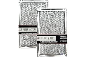 Air Filter Factory Microwave Grease Filter WB06X10309, WB06X10359 Replacement For GE Cafe Magic Chef 3511900200, 3511900800 12-Layer Aluminum Mesh Grease Filters 5" X 7.62" 2-Pack