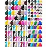Shyyween 144 Pcs Kids Beanie Hat Scarf Gloves Winter Set with Drawstring Bag Soft Cap Bulk Warm for Boys Girls Aged 5-10